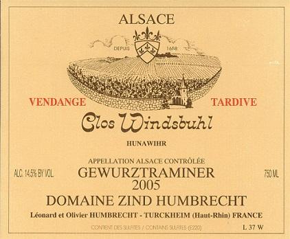 Clos Windsbuhl Vendage Tardive