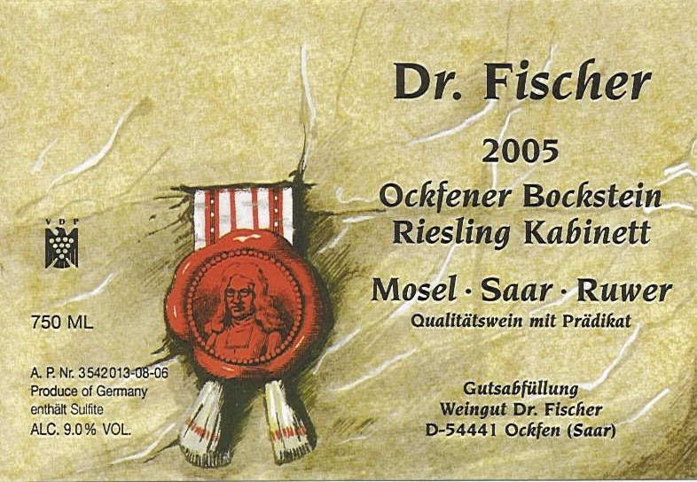 Ockfener Riesling Dr. Fischer Mosel Saar Ruwer Kabinett