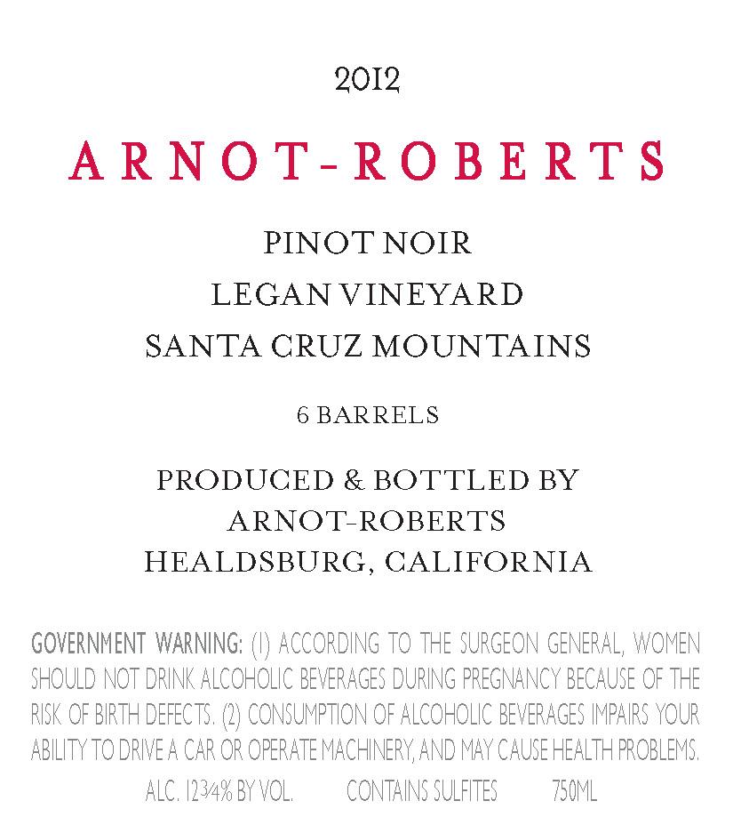 Arnot - Roberts Pinot Noir Legan Vineyard