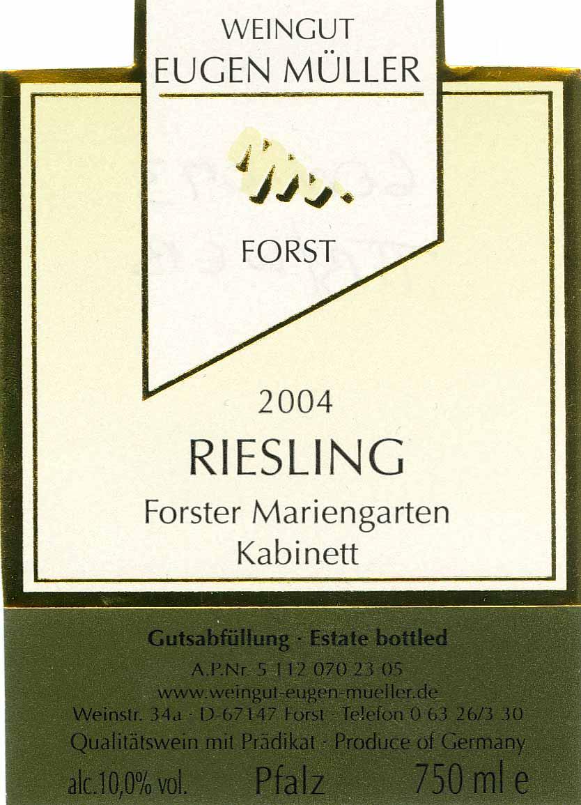 Forster Mariengarten Riesling Kabinett