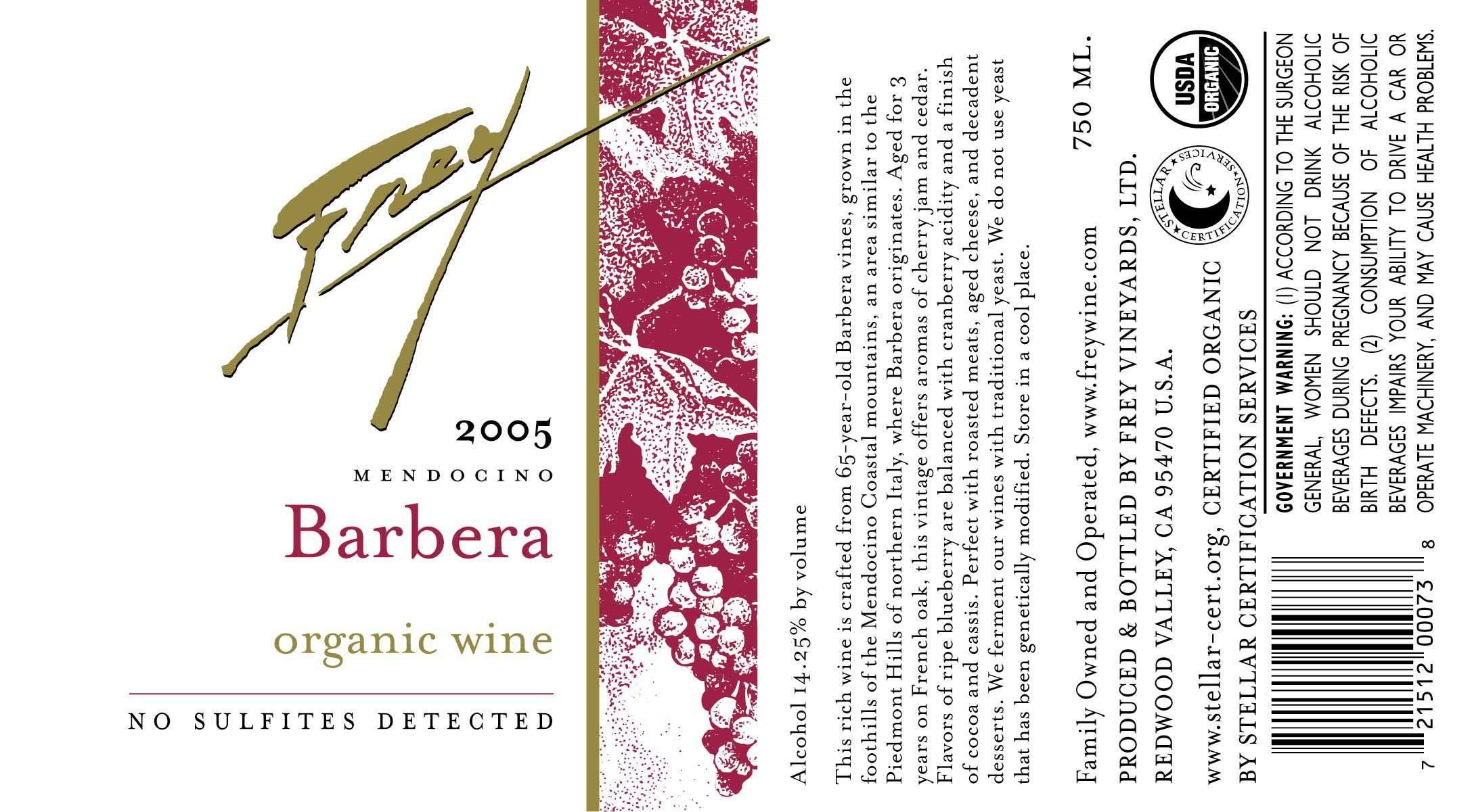 Barbera Organic Wine