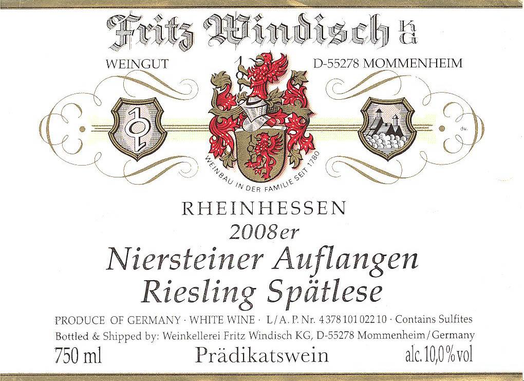Niersteiner Auflangen Riesling Spätlese