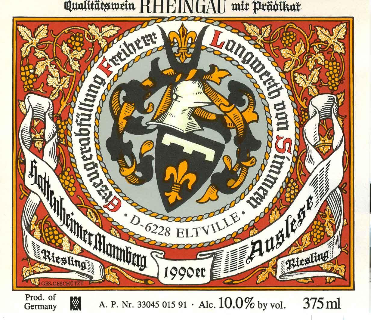 Hattenheimer Mannberg Auslese