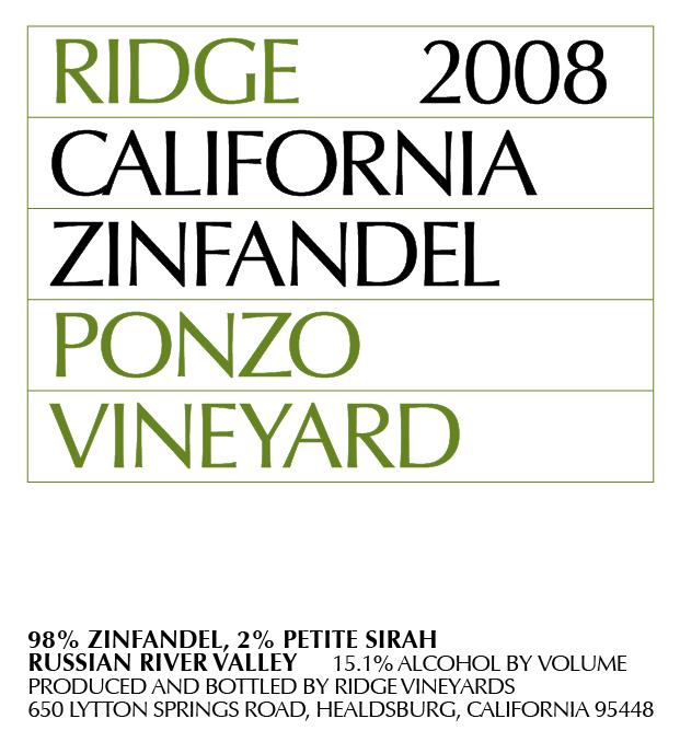 Ridge Ponzo Vineyard