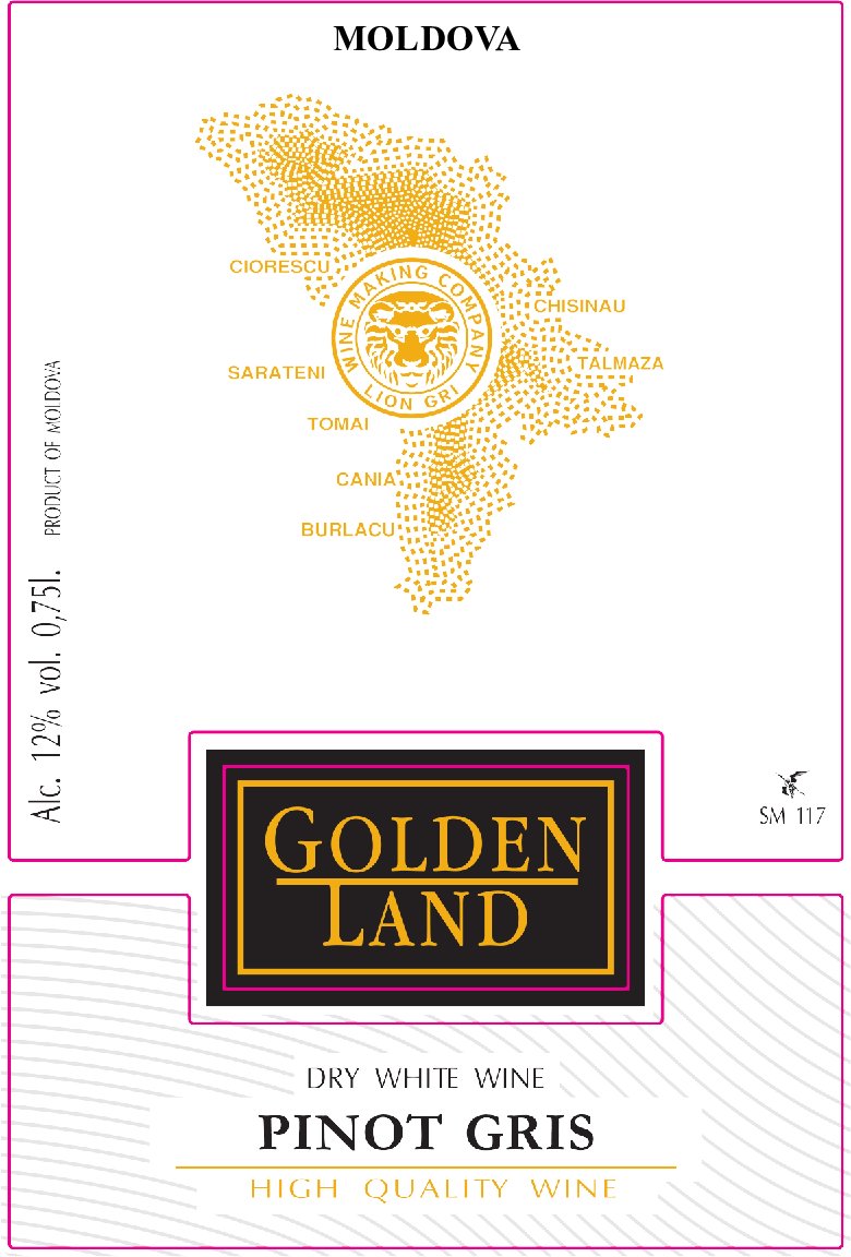 Cioreșcu Sarateni Moldova Making Lion Τομαι Cania Burlacu Company Gri Chisinau Talmaza Golden Land Dry White Wine Pinot Gris