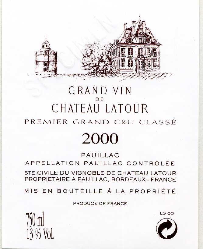 Chateau Latour Premier Grand Cru Classé Pauillac