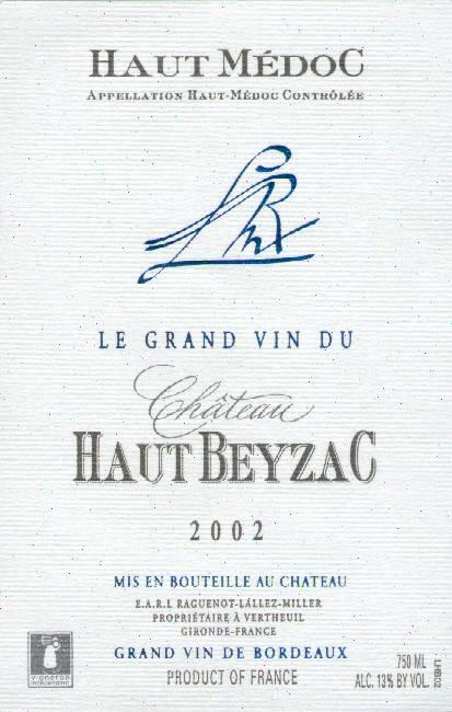 Grand Vin Du Chateau Haut Beyzac