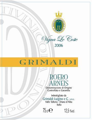 Vigna Le Coste Roéro Arneis