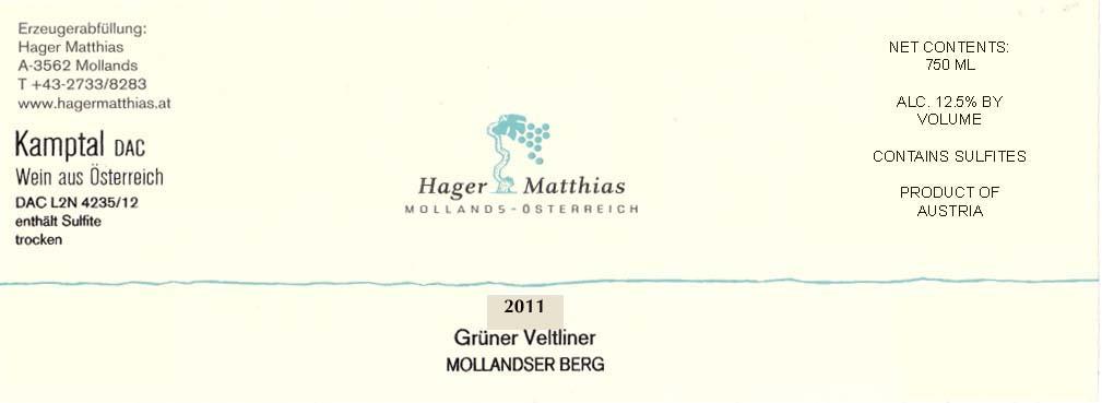 Grüner Veltliner Mollandser Berg