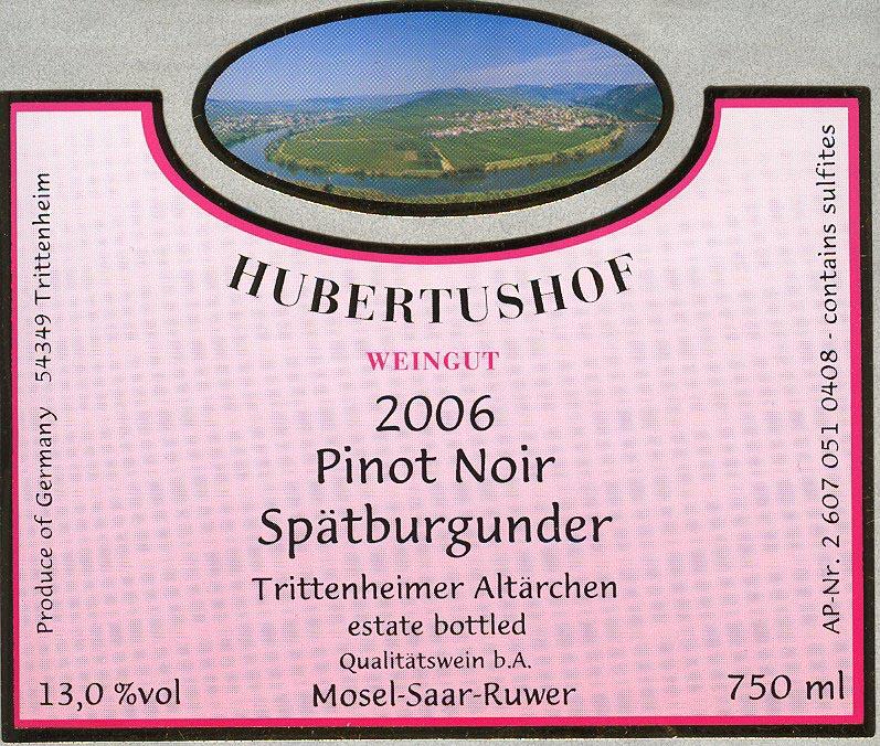 Pinot Noir Spätburgunder Trittenheimer Altärchen