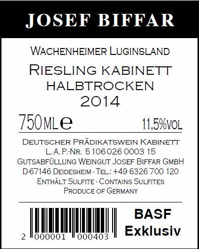 Wachenheimer Luginsland Riesling Kabinett Halbtrocken