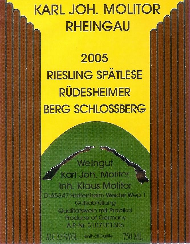 Rheingau Riesling Spätlese Rüdesheimer Berg Schlossberg