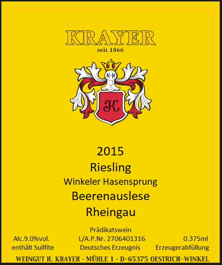 Riesling Winkeler Hasensprung Beerenauslese