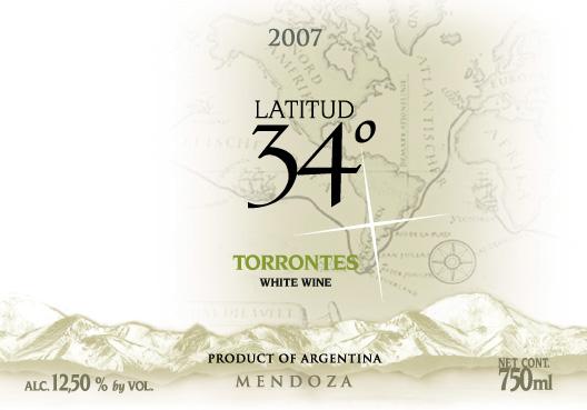 Latitud 34 ° Torrontes White Wine