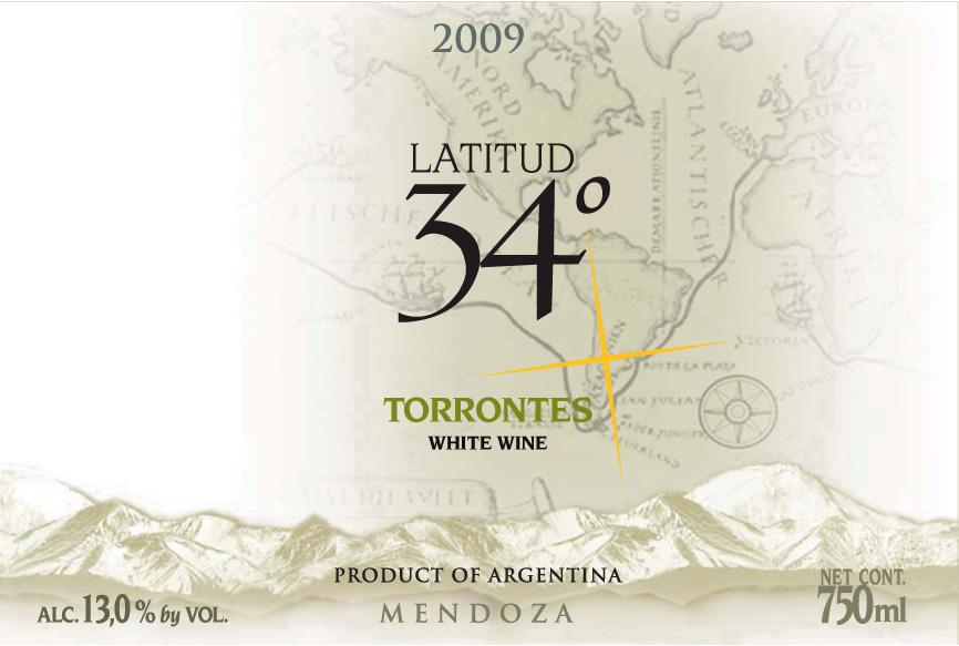 Torrontes White Wine Latitud 34° San Julian