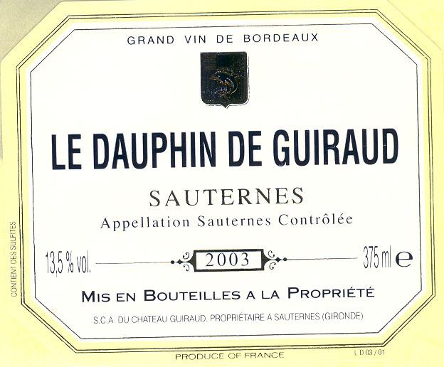 Le Dauphin De Guiraud Sauternes