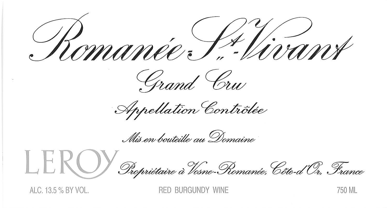Romanée St Vivant Grand Cru