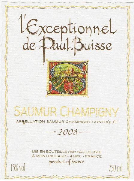 L'exceptionnel De Paul Buisse Saumur Champigny Aoc