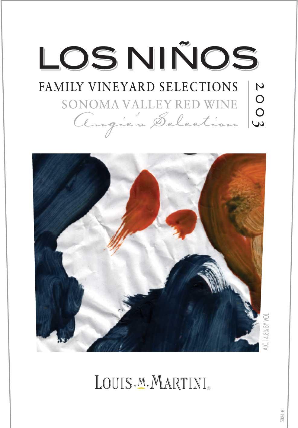 Los Niños Family Vineyard Selections Sonoma Valley Red Wine Angie's Selection