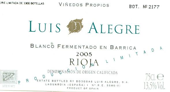 Barrel Fermentation Rioja White Wine