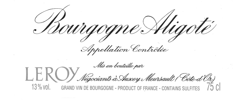 Aligote White Burgundy Wine