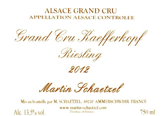 Alsace Riesling Grand Cru Kaefferkopf
