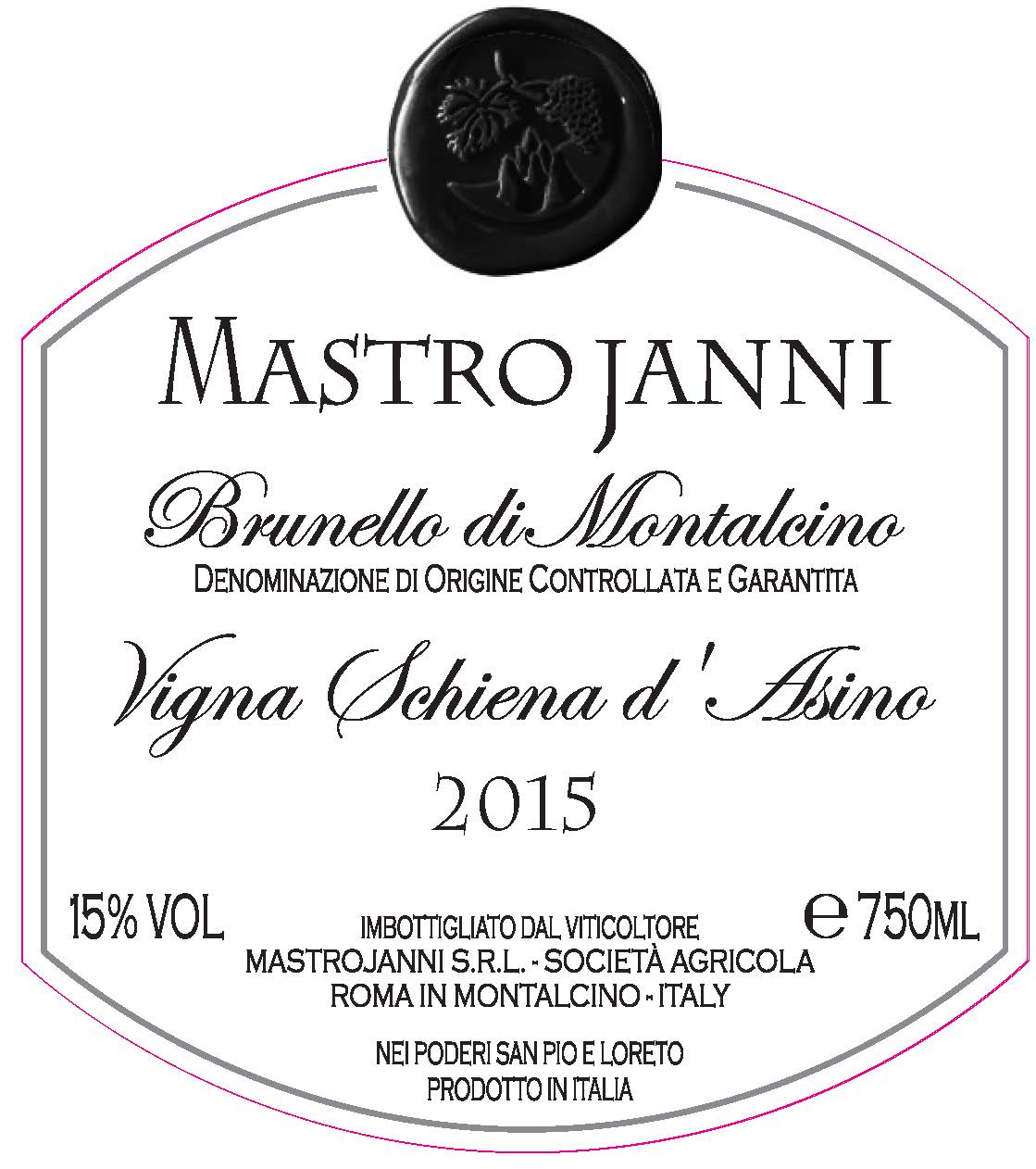 Mastro Janni Brunello Di Montalcino Vigna Schiena D'asino