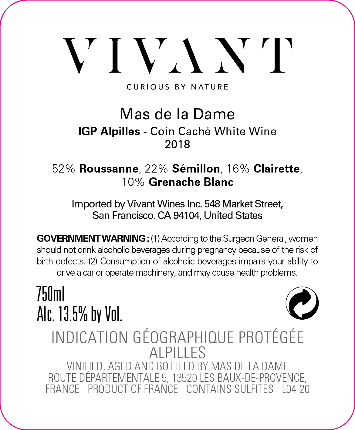 Coin Caché White Wine