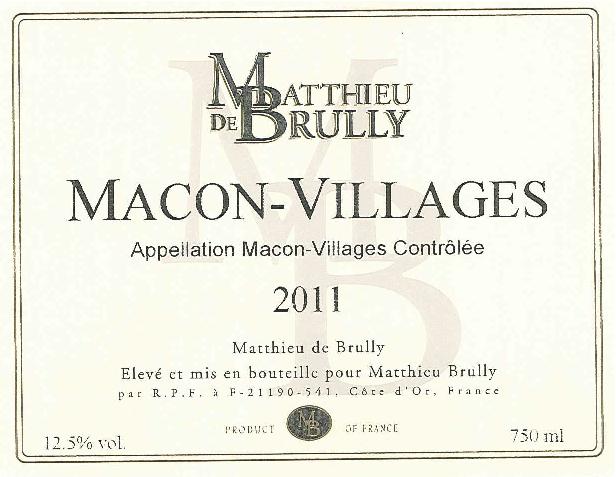 Macon - Villages 100 % Chardonnay