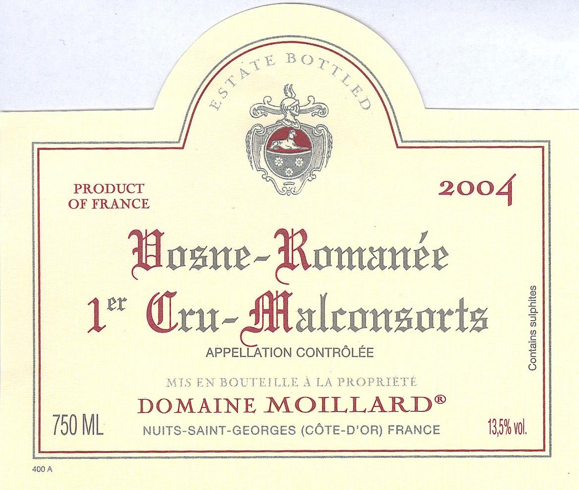 Pinot Noir Vosne Romanee 1er Cru - Malconsorts