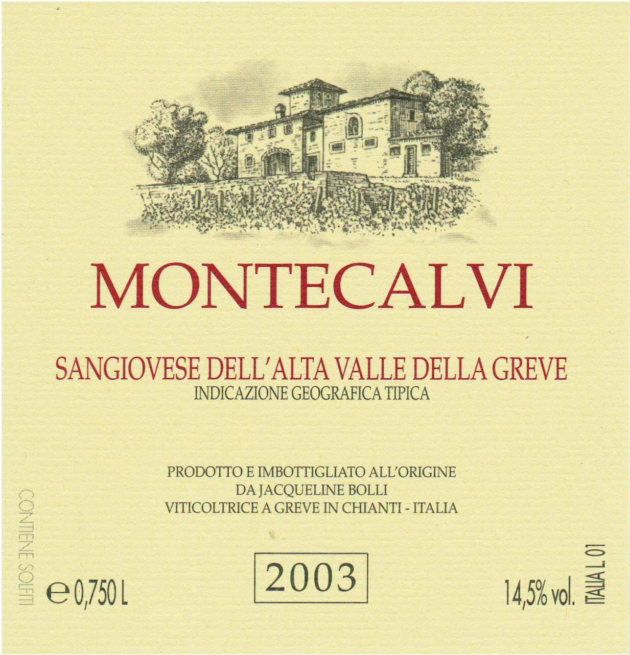 Montecalvi Sangiovese Dell'alta Valle Della Greve