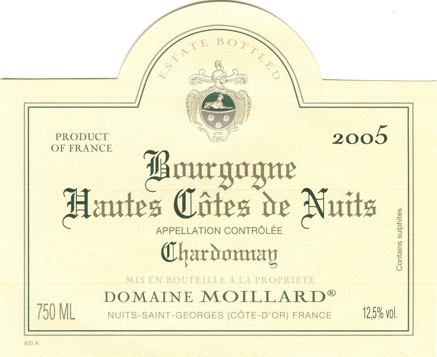 Chardonnay Bourgogne Hautes Cotes De Nuits
