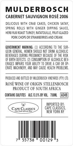 Mulderbosch Cabernet Sauvignon Rosé