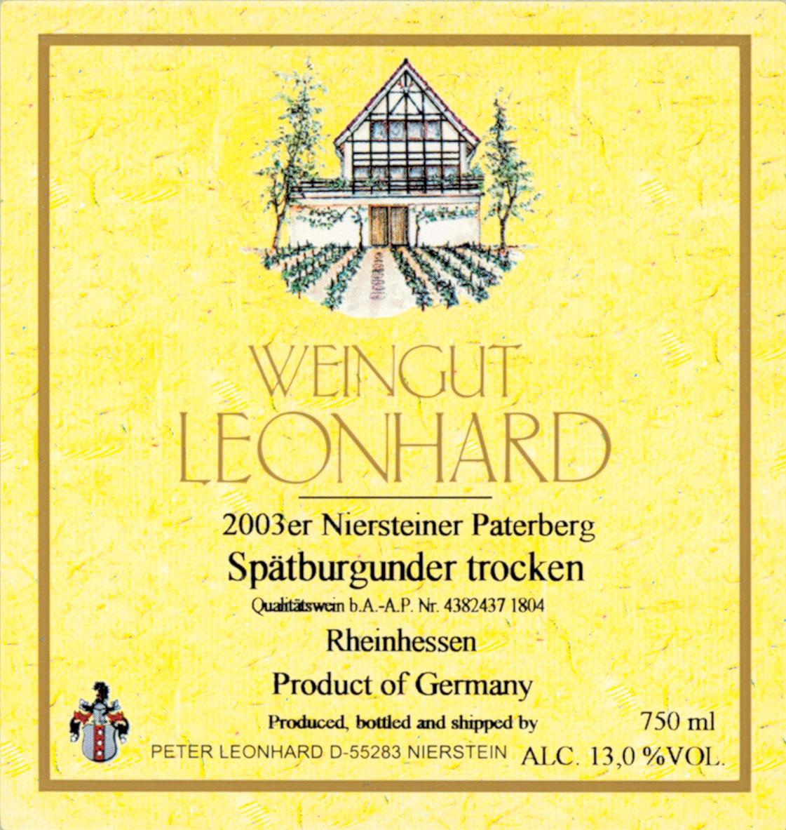 Er Niersteiner Paterberg Spätburgunder Trocken