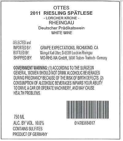 Riesling Spätlese - Lorcher Krone